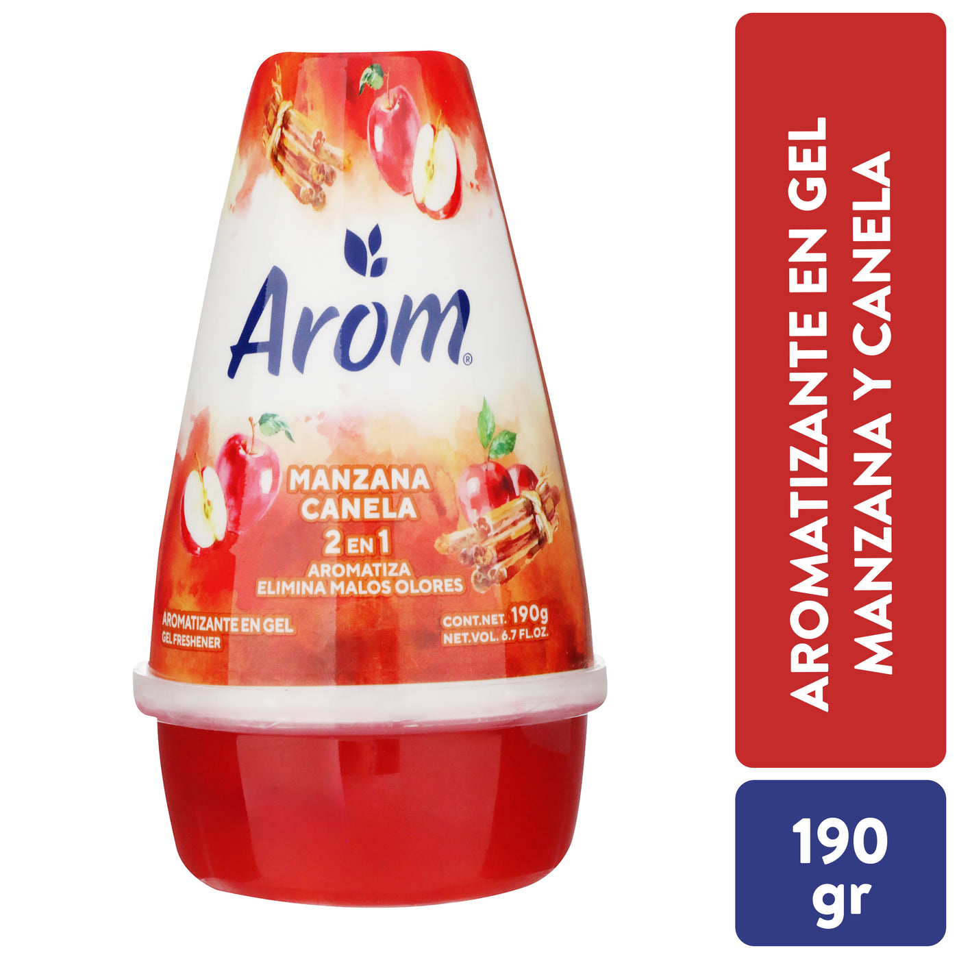 Aromatizante Arom Cono En Gel Aroma Manzana Canela - 190 G