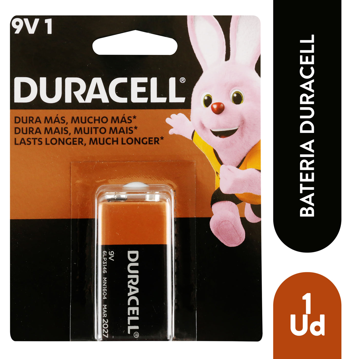 Batería Duracell Alcalina 9 Volt – 1 Ud