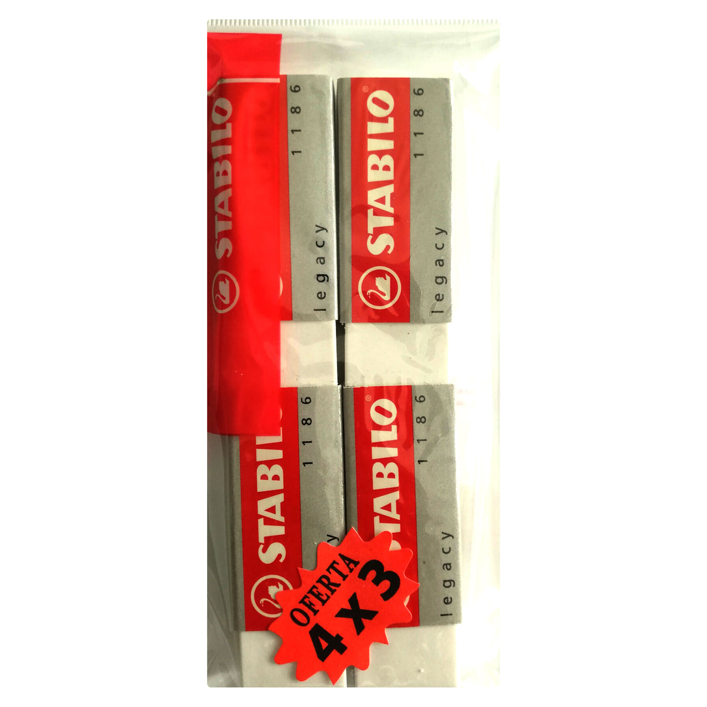 Borrador Stabilo Blanco Mediano Oferta 4X3 - 4 Unidades