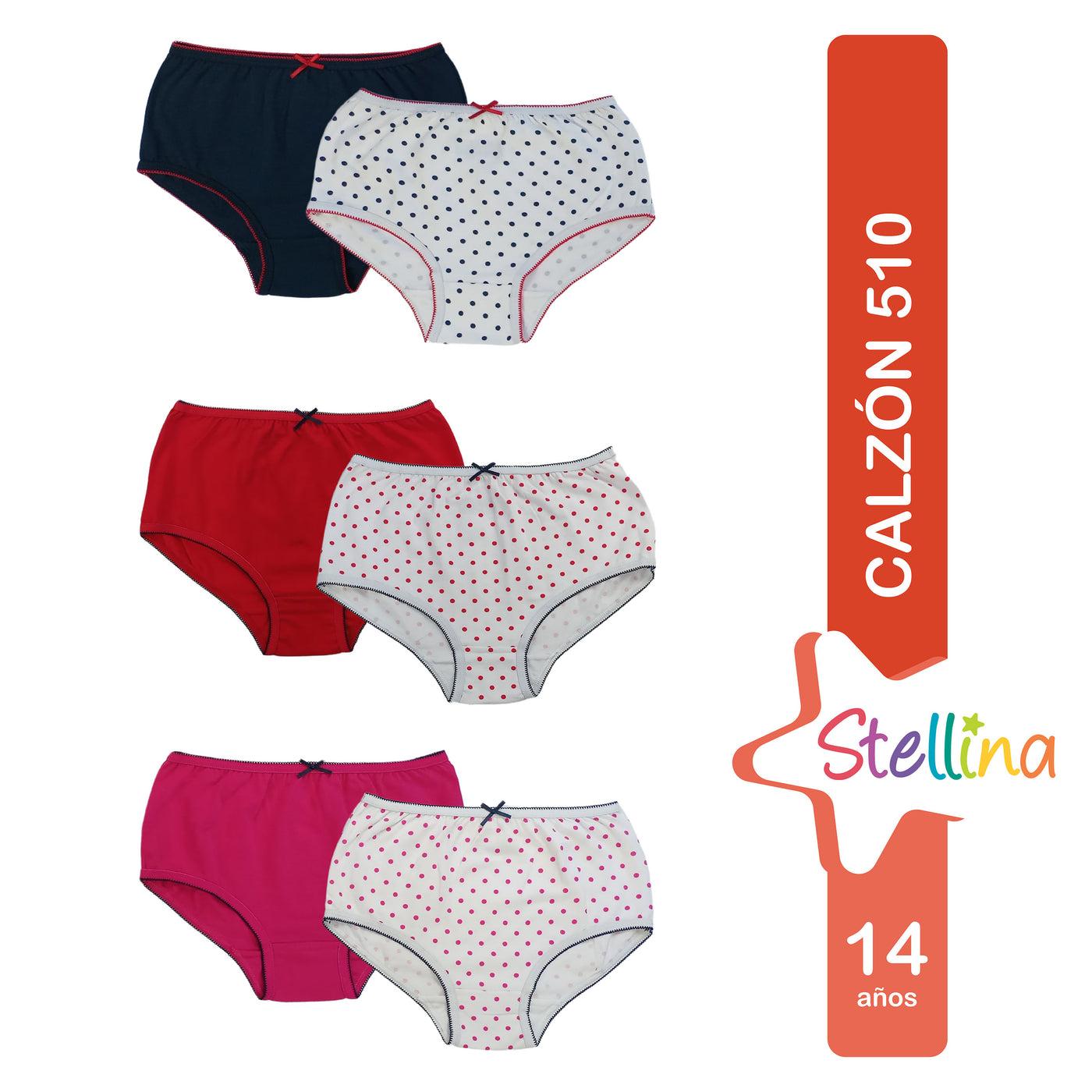 Calzon Stellina, Para Niña Talla 14 -2 Uds