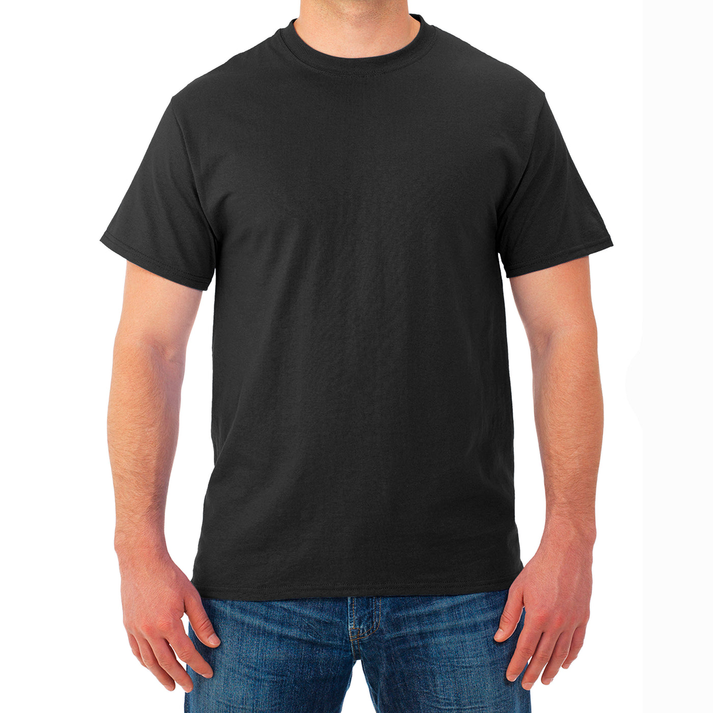 Camiseta Fruit Of The Loom Cuello Redondo, Color Negro -talla M
