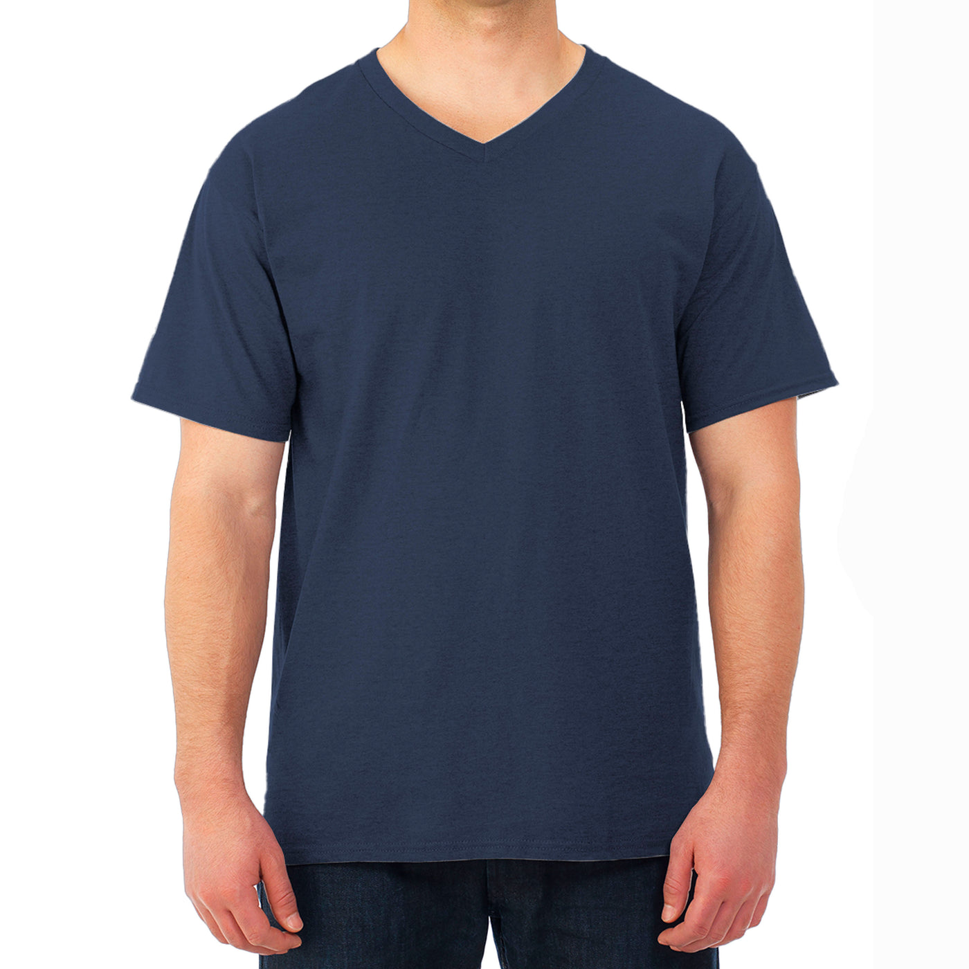 Camiseta Fruit Of The Loom Cuello V, Color Azul -talla XL