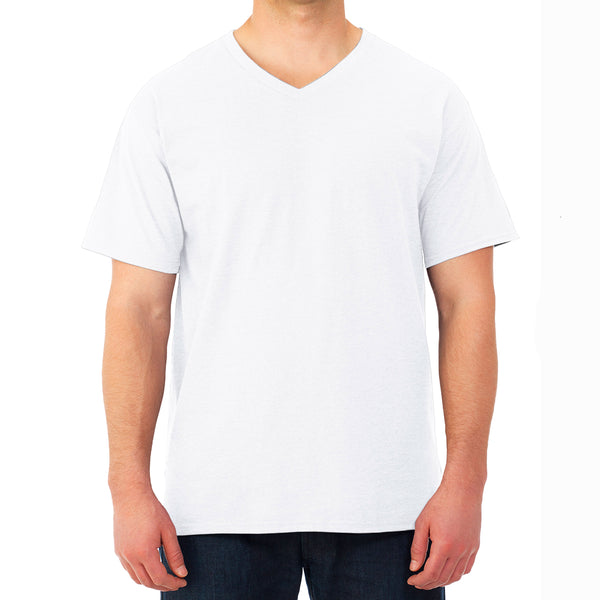 Camiseta Fruit Of The Loom Cuello V, Color Blanco -talla XL