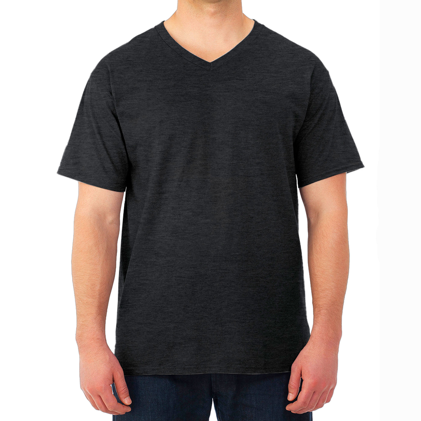 Camiseta Fruit Of The Loom Cuello V, Color Gris -talla M