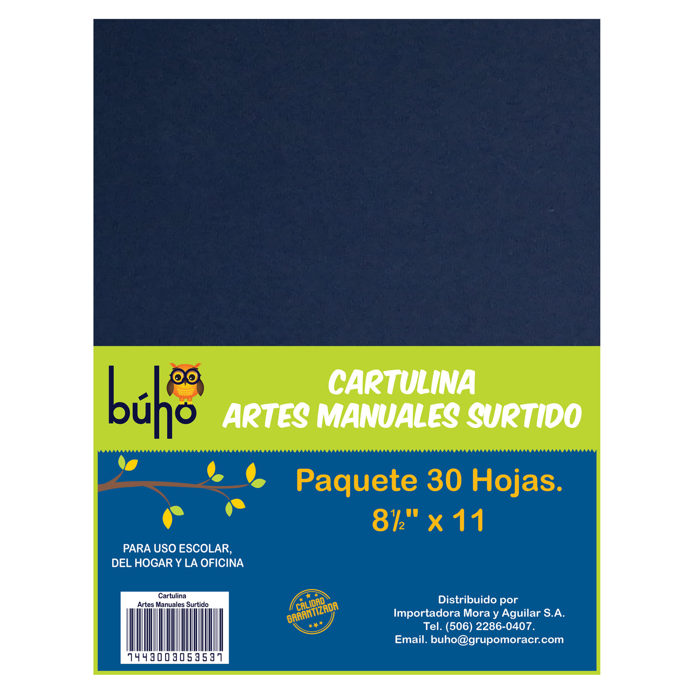 Cartulina Búho, Paquete Surtido De Colores -25 Uds