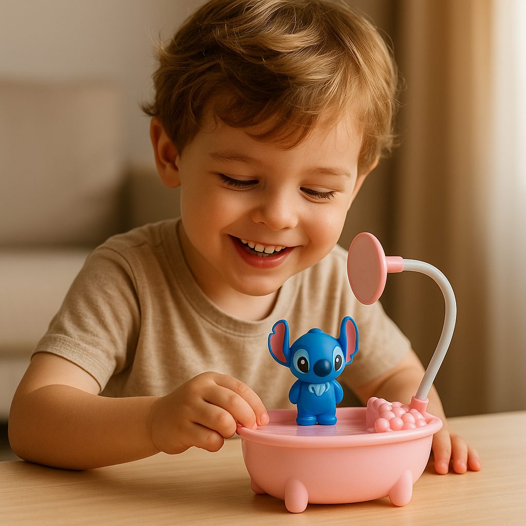 Ohana Bath — Lámpara LED Stitch en Tina (Estilo Relajado)