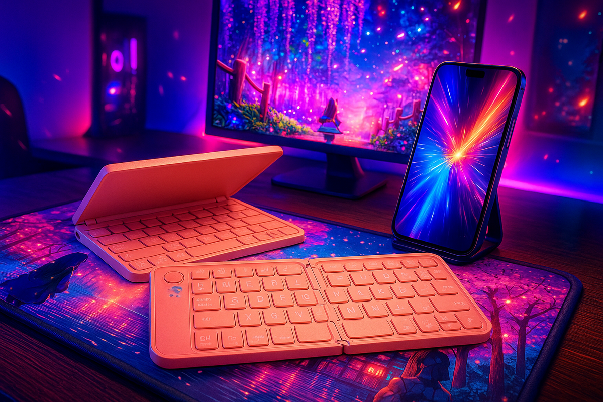 🧳 Mini Teclado Bluetooth Plegable JPHTEK – Inalámbrico, Portátil y Compatible con iOS, Android y Windows