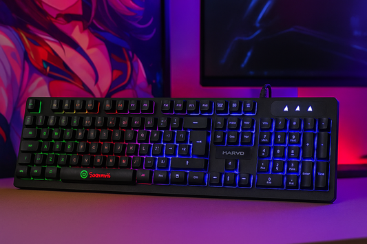 🖥️ Teclado Gamer MARVO Scorpion K616A – Retroiluminado, Ergonómico y Duradero