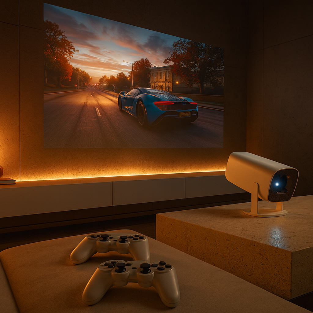 Consola con Proyector P30 MAX — 36,000+ juegos, 2 controles