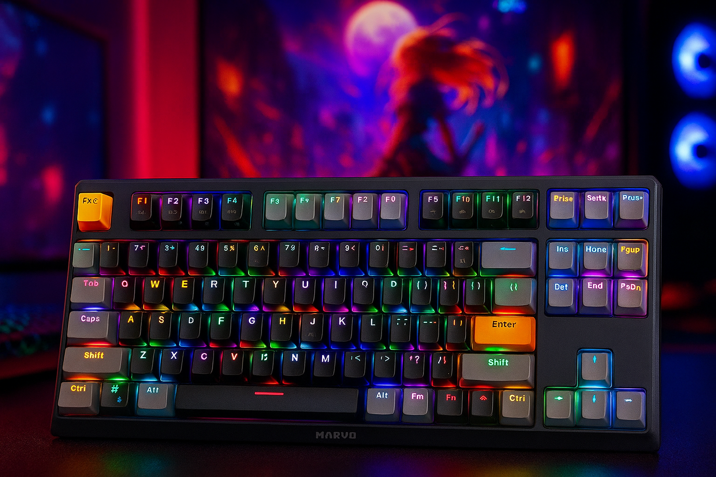 ⚙️ Teclado Mecánico Gamer Marvo KG980B con RGB y Switches Hot-Swap