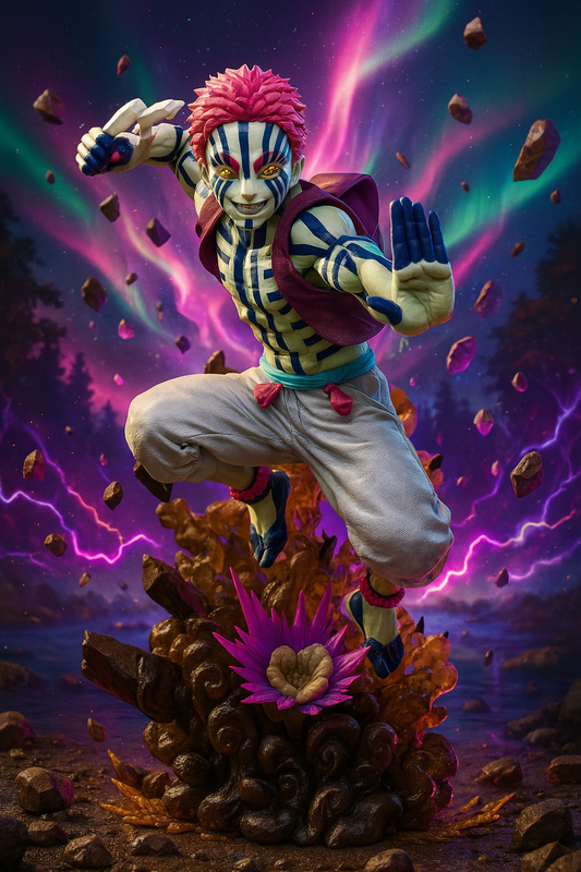 Figura Akaza en batalla – Demon Slayer (16 cm)