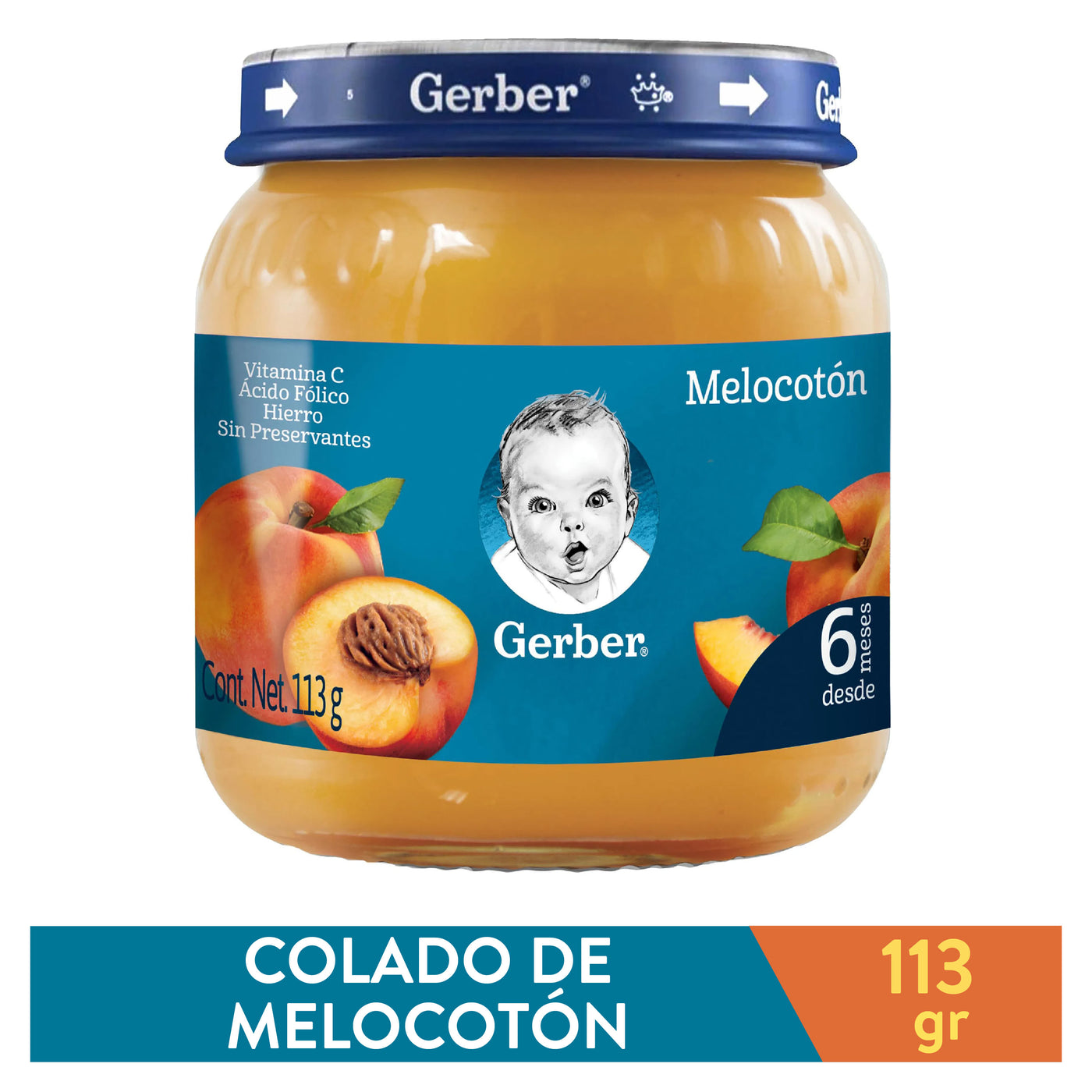 Colado Para Bebé Gerber Sabor Melocotón - 113 G