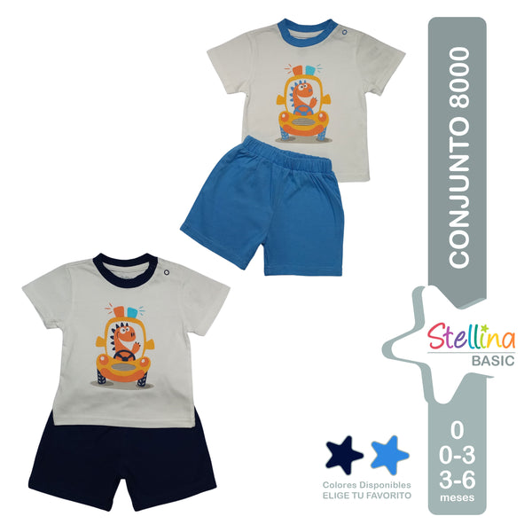 Conjunto Para Bebé Stellina Basic 100% Algodón, Dos Colores A Elegir - Talla 0, 0A3 Y 3A6 Meses