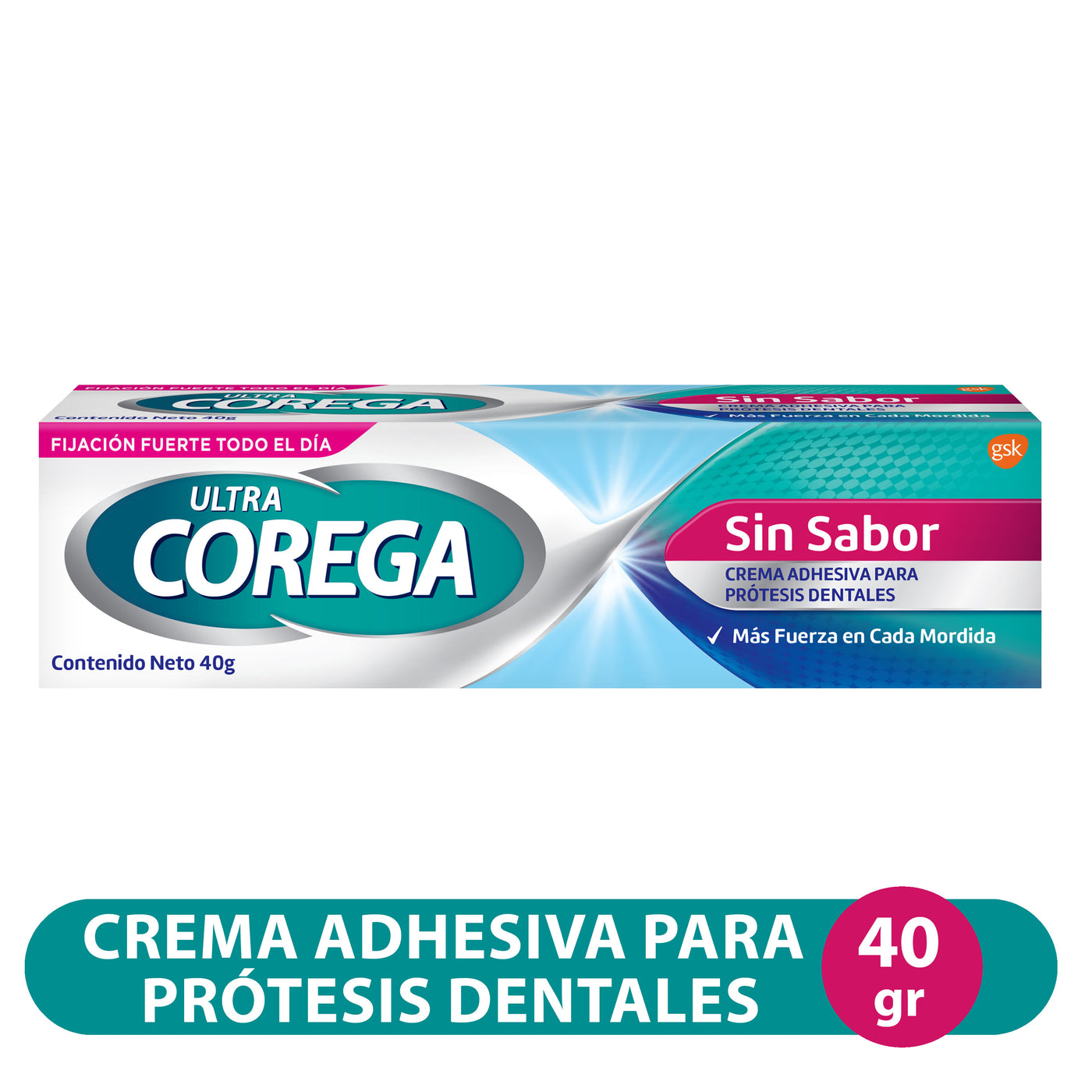 Adhesivo Para Prótesis Corega Sin Sabor - 40 G