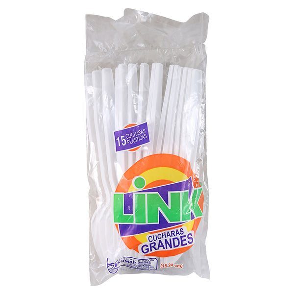 Cucharas Plásticas Link Grandes 15 Unidades