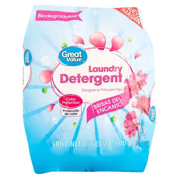 Detergente Great Value En Polvo Aroma Brisas Del Encanto - 900 G