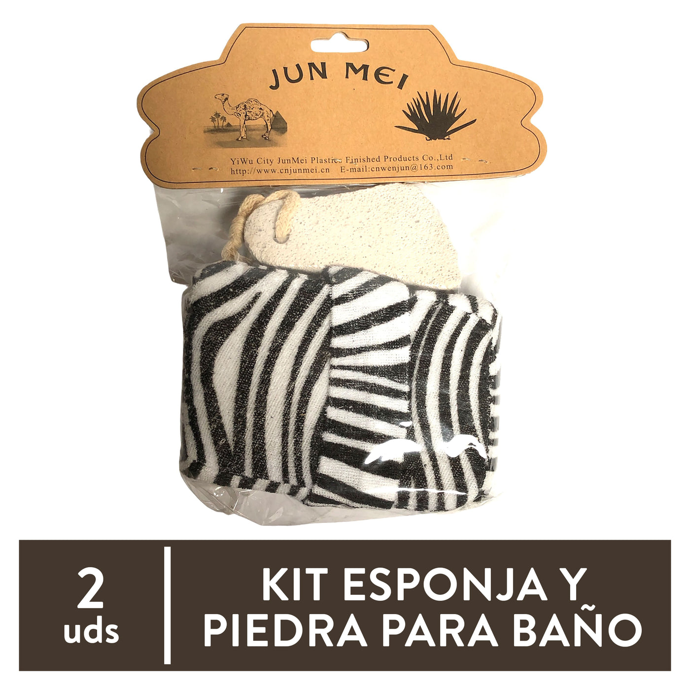 Kit Jun Mei De Esponja Y Piedra Pómez - 2 Pzas
