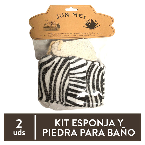 Kit Jun Mei De Esponja Y Piedra Pómez - 2 Pzas