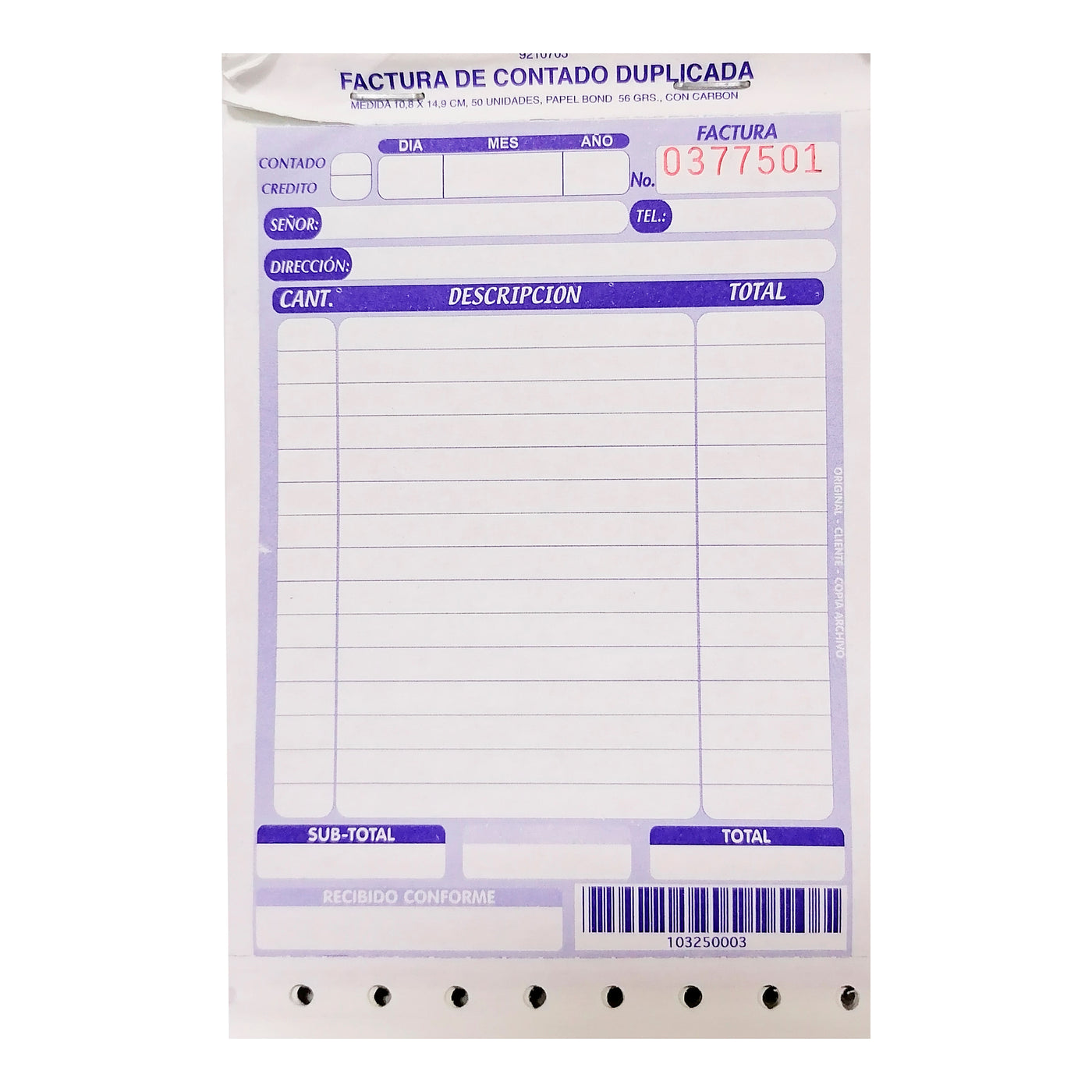 Facturero Mya, Carbón 1/4