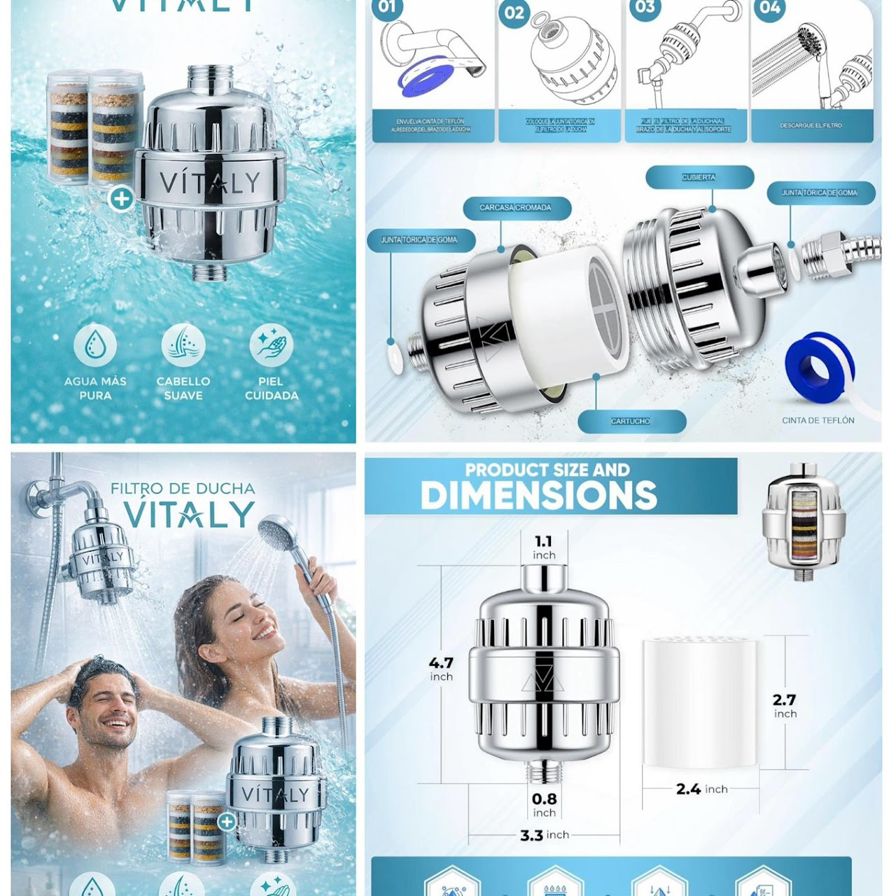 Filtro de agua para ducha