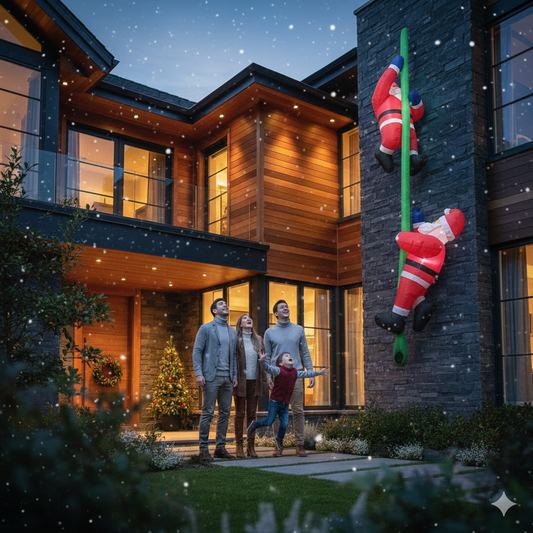 Inflable Santa Subiendo Escalera