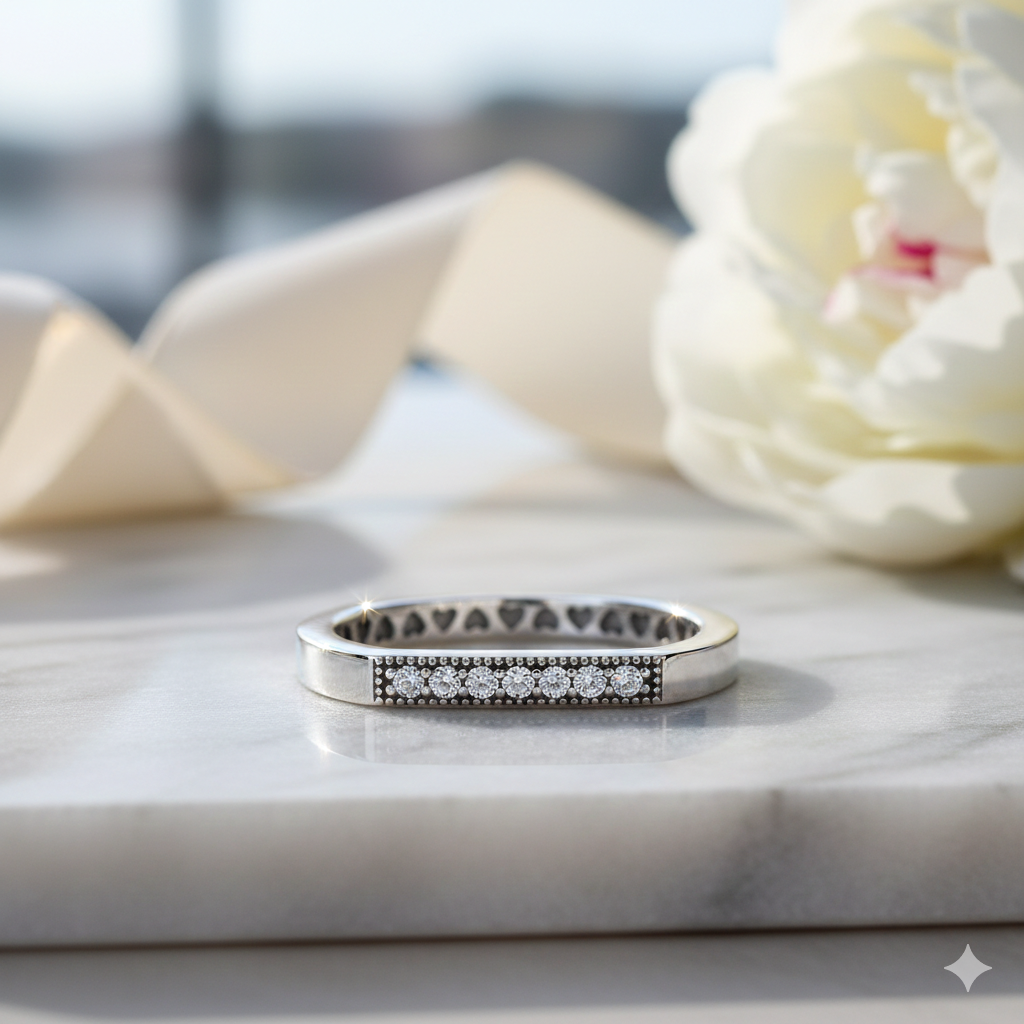 Anillo Resplandeciente Barra Pandora – Sterling Silver Bar Edition