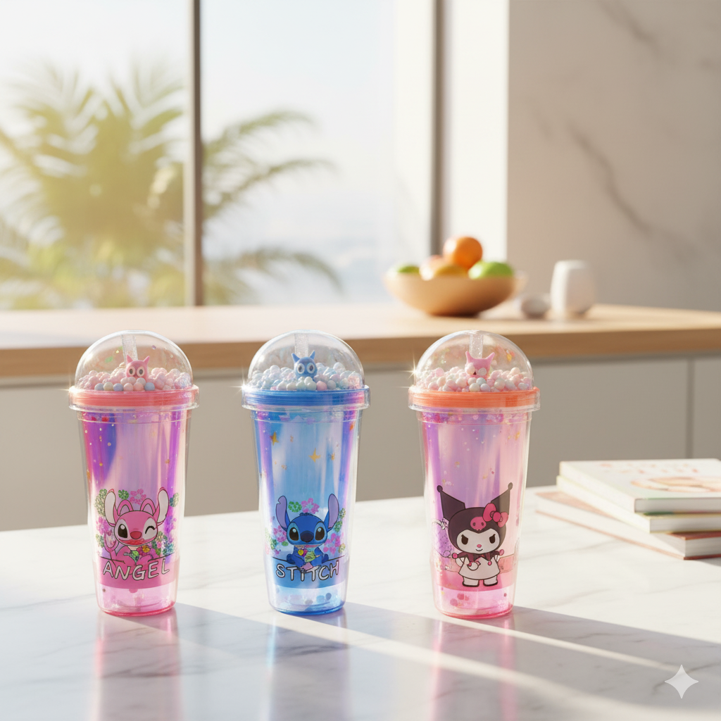 Vaso de Plástico de Stitch y Kuromi con Estilos a Elegir