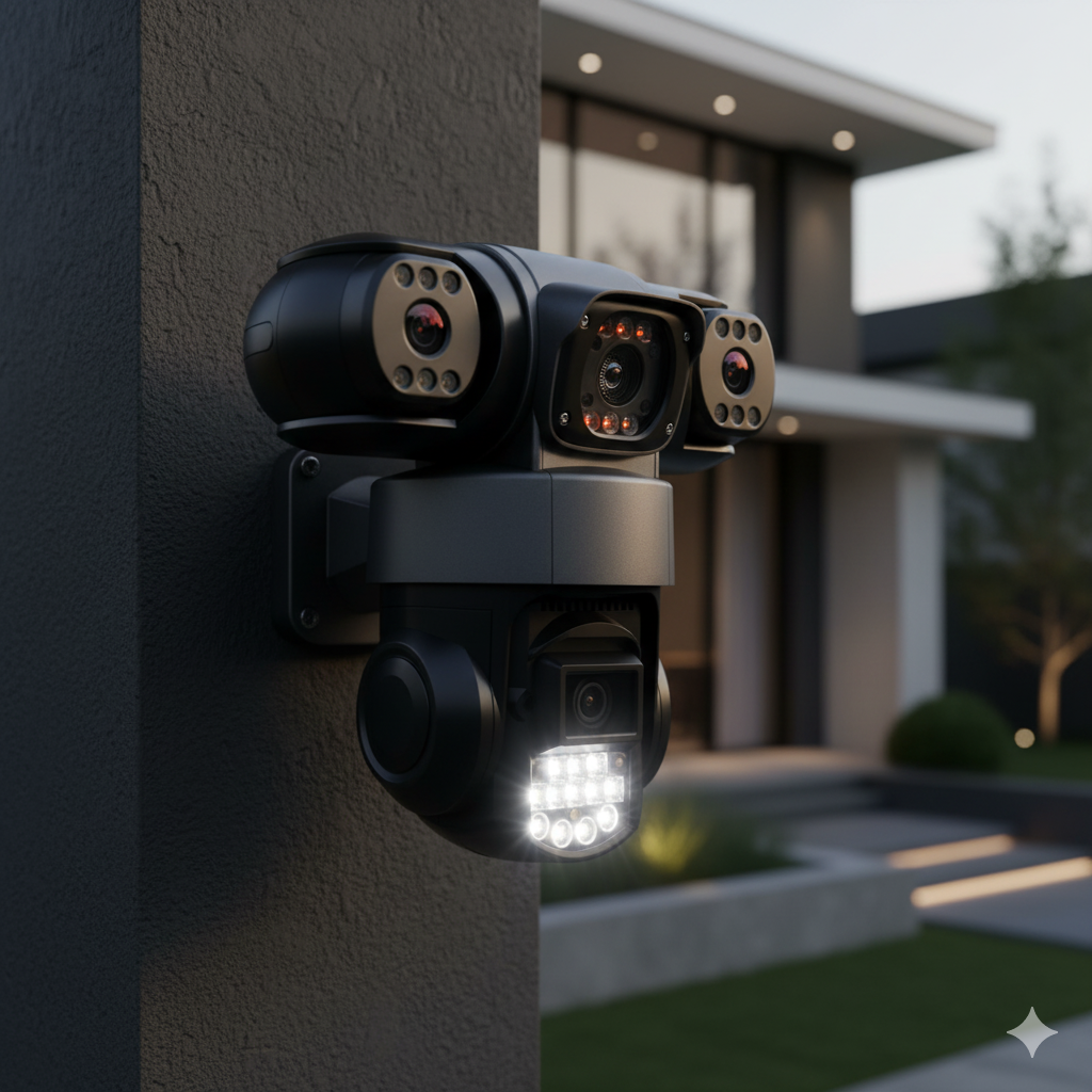 Cámara de Seguridad (Modelo SC28) | Triple Lente 6K y Auto-Tracking