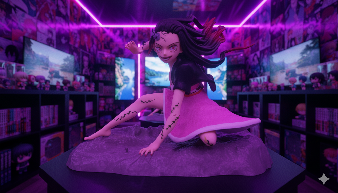 Figura Premium Nezuko en Posición de Ataque