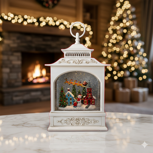 Lámpara Navideña Muñeco de Nieve Farol Blanco