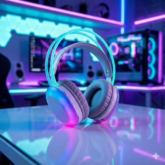 Audífonos Bluetooth Estilo Max RGB (Modelo KR-H1)