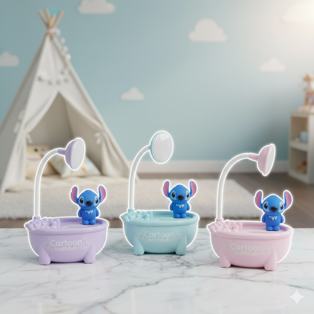 Ohana Bath — Lámpara LED Stitch en Tina (Estilo Relajado)