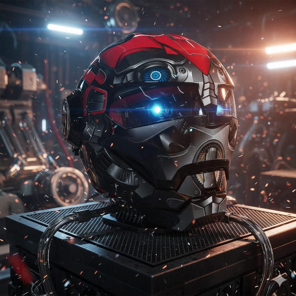 🤖 Casco de Moto Estilo Transformers –  Fibra de Vidrio, Diseño Futurista