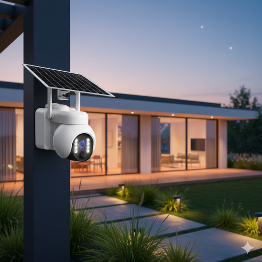 Cámara de Seguridad Solar WiFi P2 | PTZ 360° con Seguimiento de Movimiento, Full HD