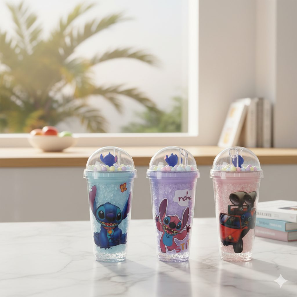 VASO PLÁSTICO DE STITCH VARIOS ESTILOS A ELEGIR