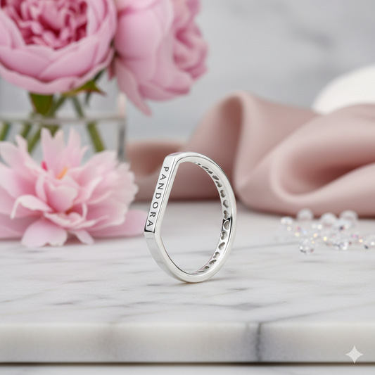 Anillo Cabeza Plana Pandora – Sterling Silver Geometric Edition