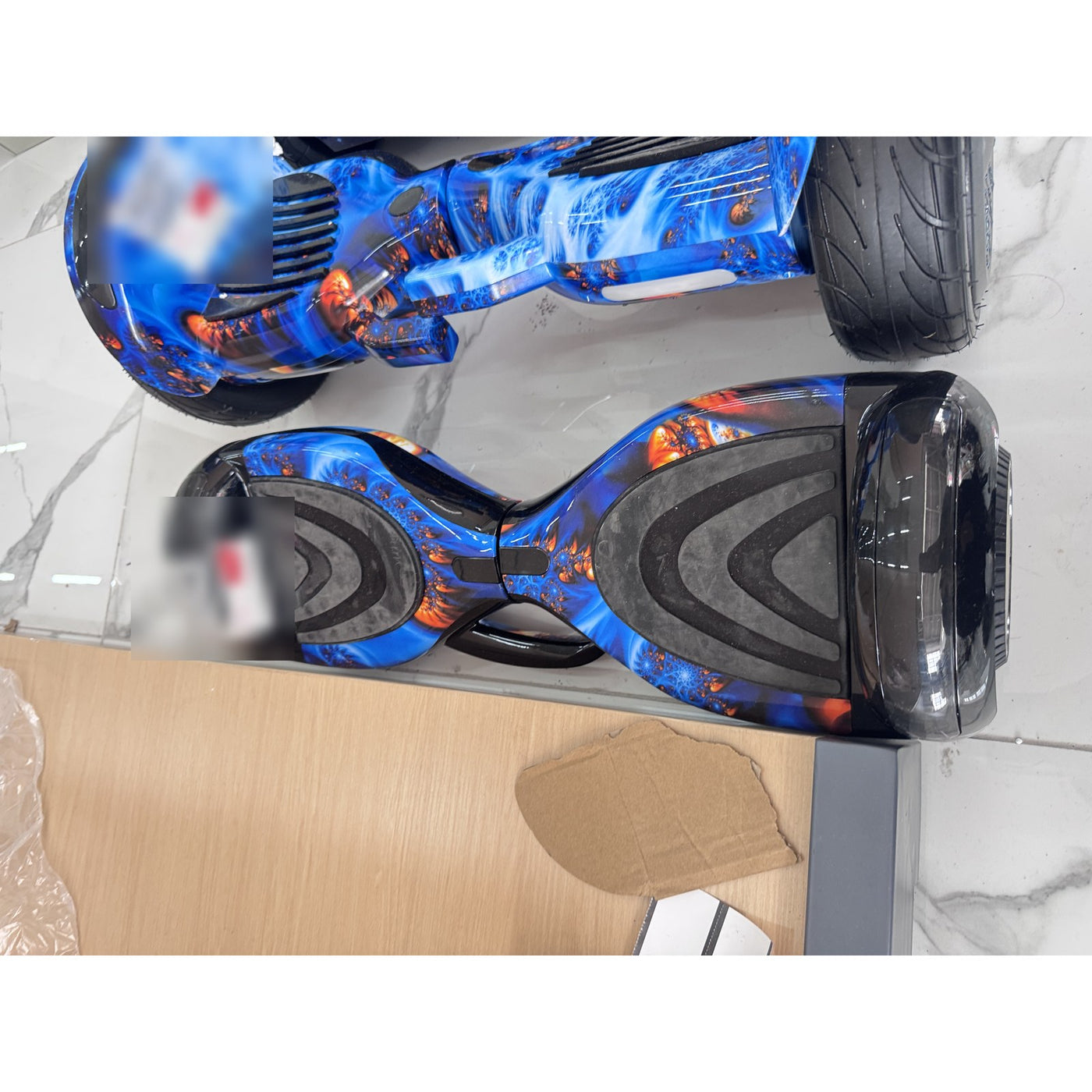 Hoverboard Patineta Eléctrica Autobalanceada 6.5 Pulgadas Diseño Llamas Azules