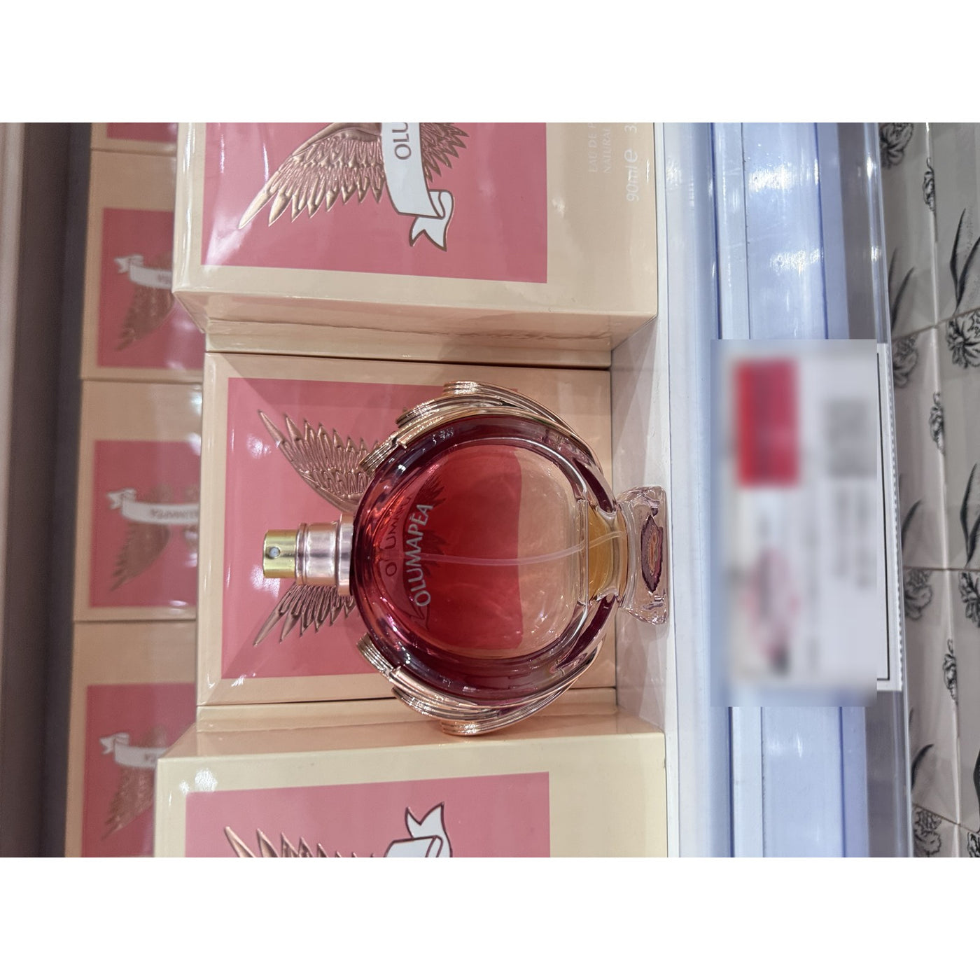 Perfume Olumapea Eau de Parfum 90ml Frasco Redondo con Aro Dorado Rosado