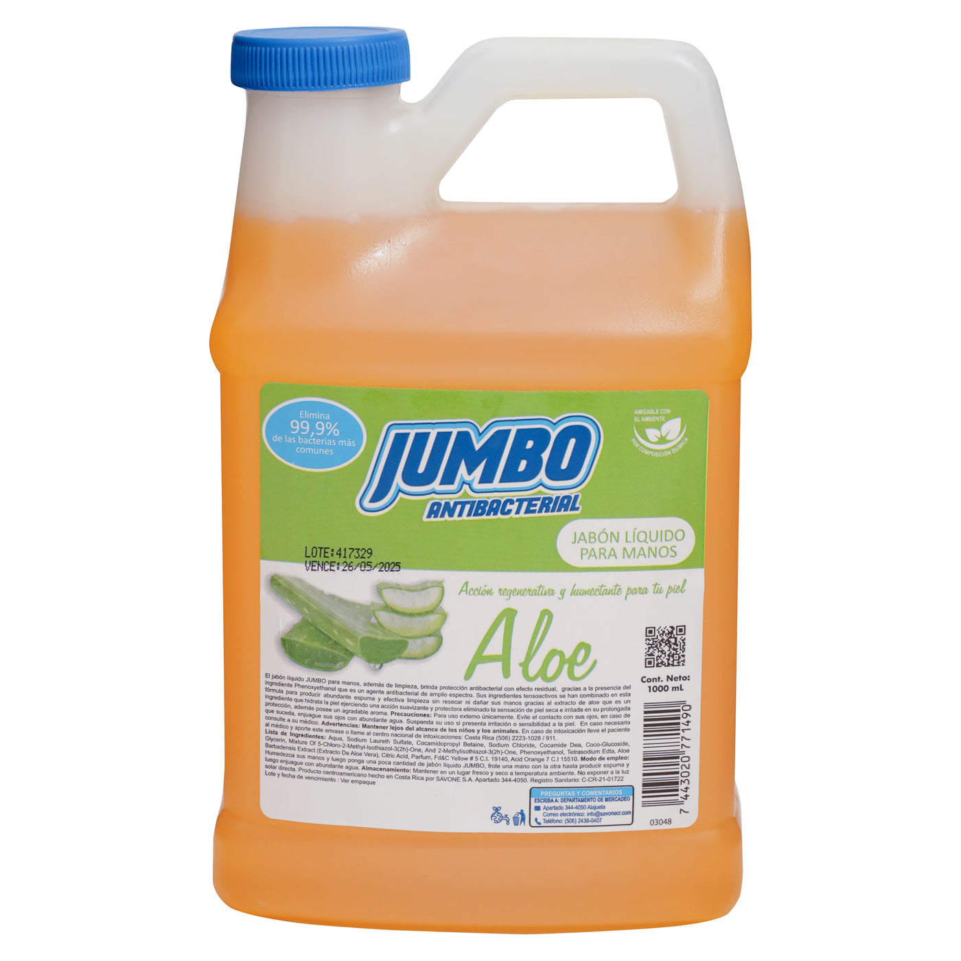 Jabón Líquido Jumbo Para Manos Aloe -1000ml