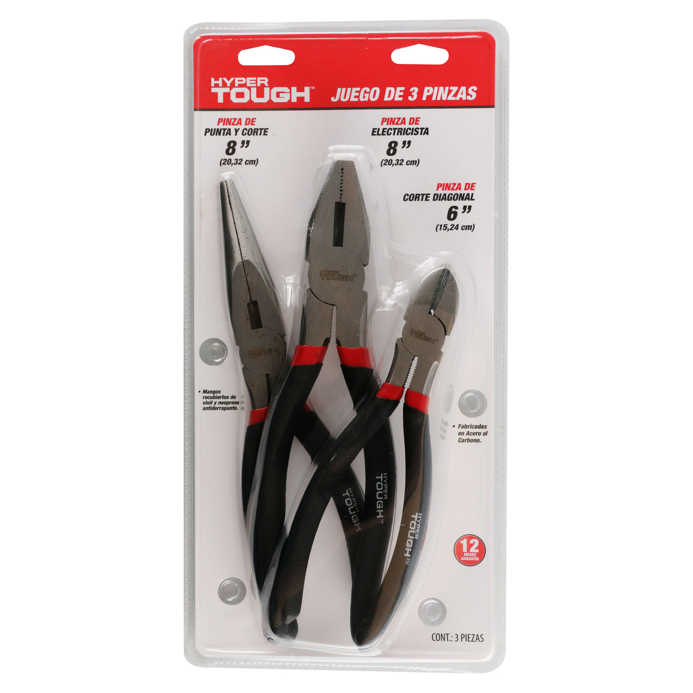 Juego De Pinzas Hyper Tough, 3 Piezas