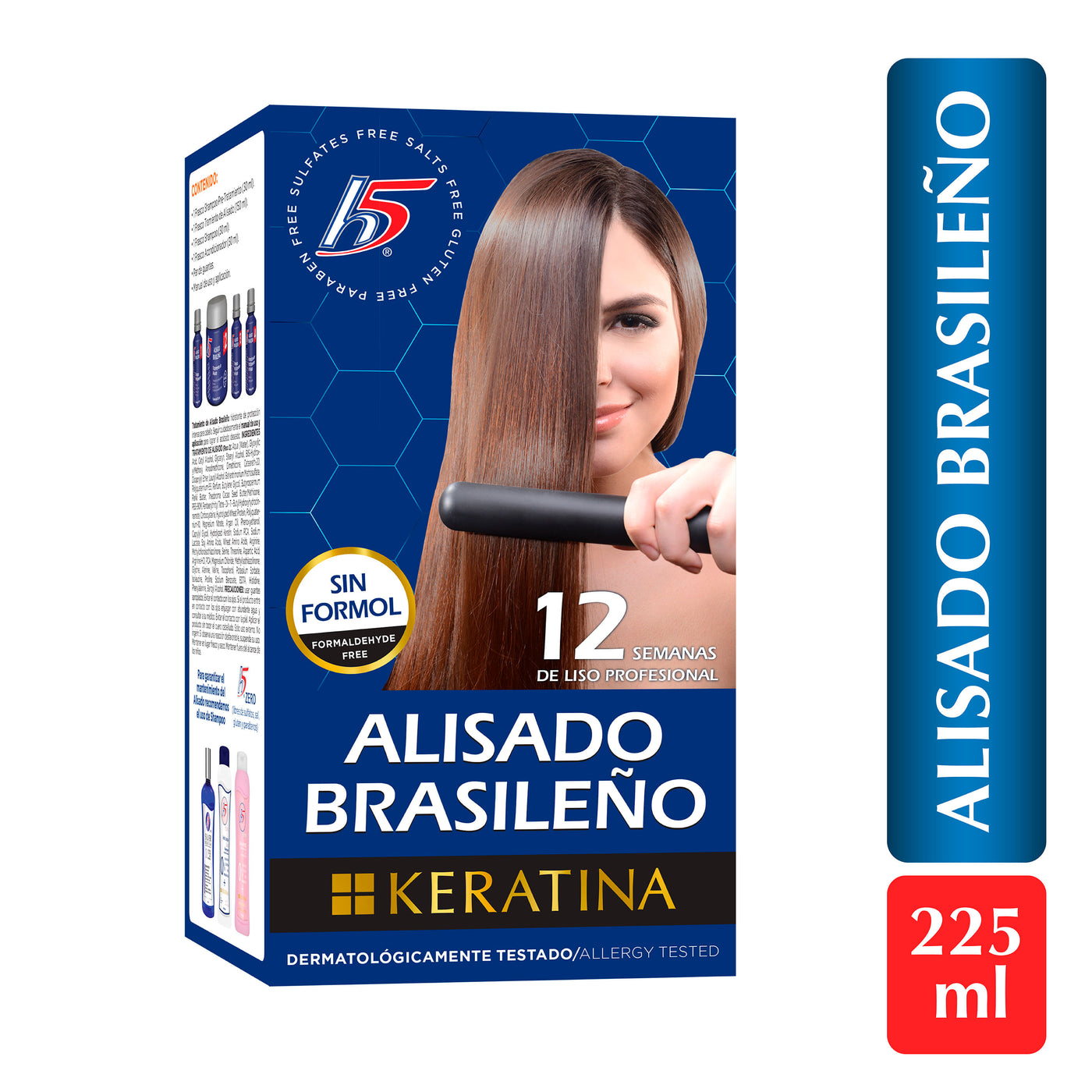 Alisado Brasileño H5 Keratina, Sin Formol Kit - 225ml