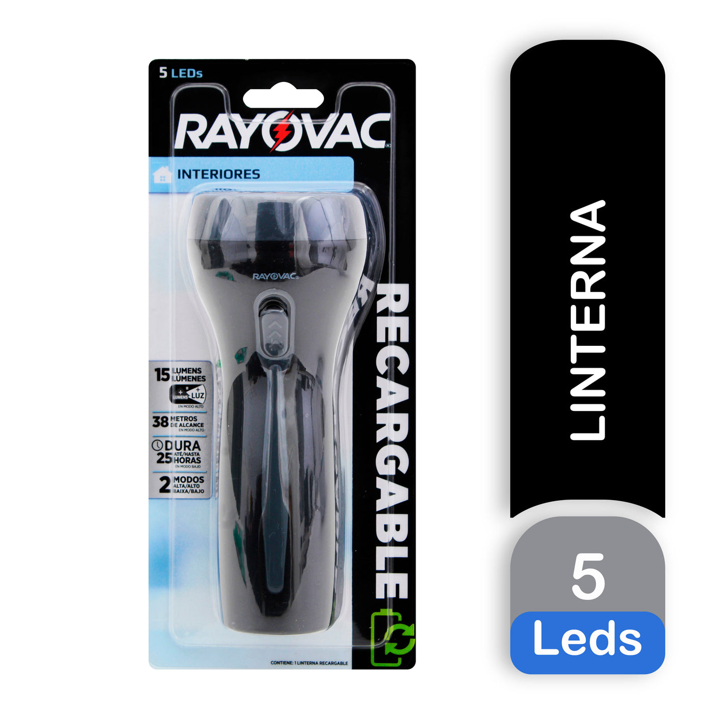 Linterna Rayovac Recargable 5 LED