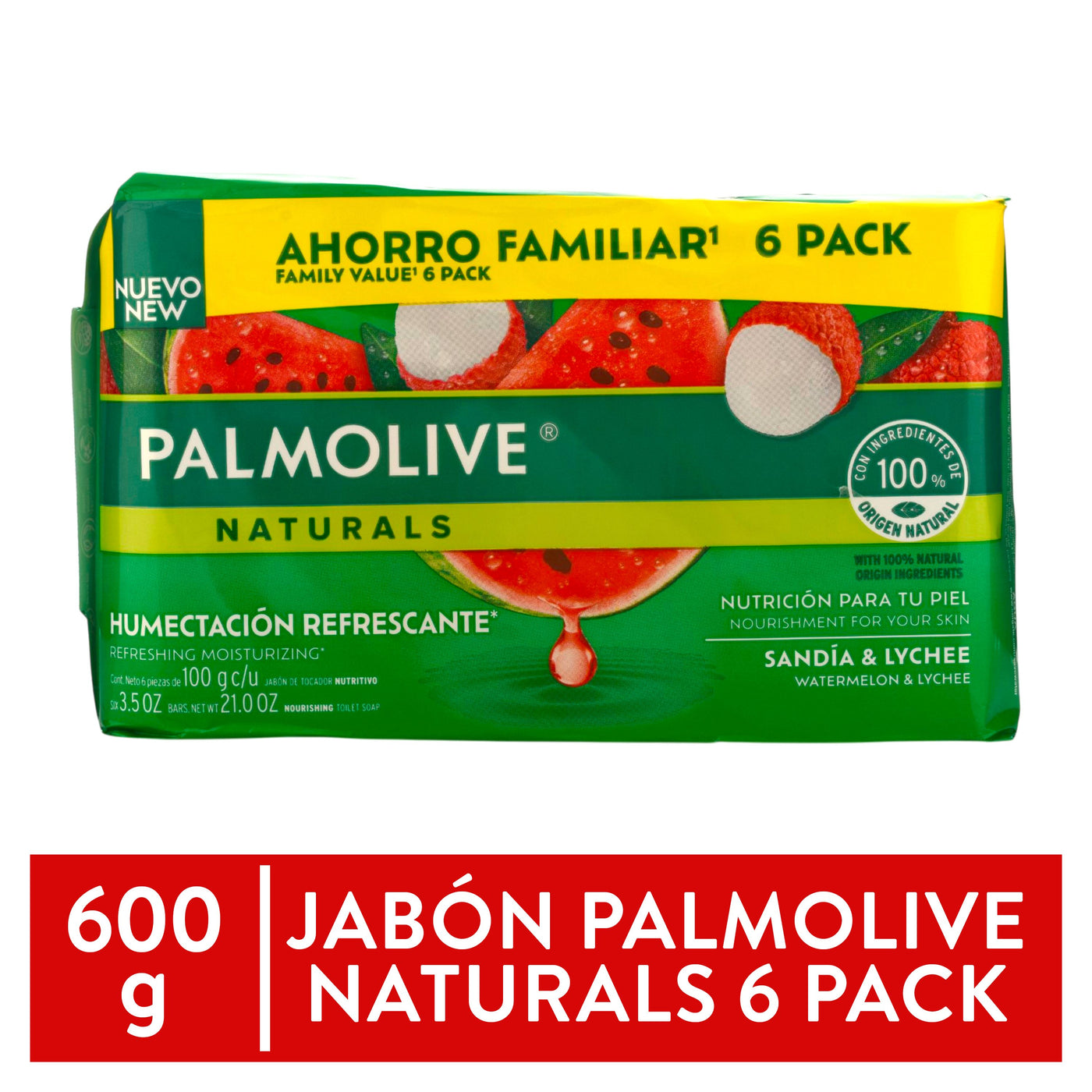 Jabon Palmolive Sandia Lychee 6pck 600 G