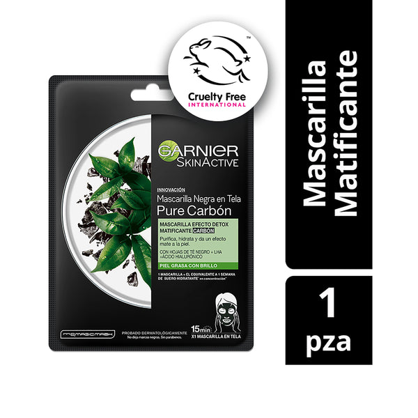 Mascarilla Garnier Detox En Tela Carbón - 28 G