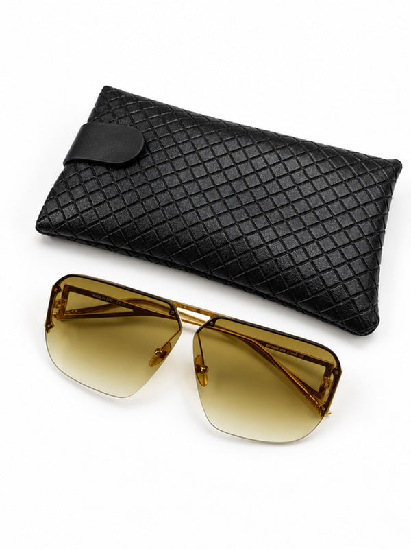 Lentes de Sol Bottega Veneta Rectangular BV1065S Cafe Difuminado