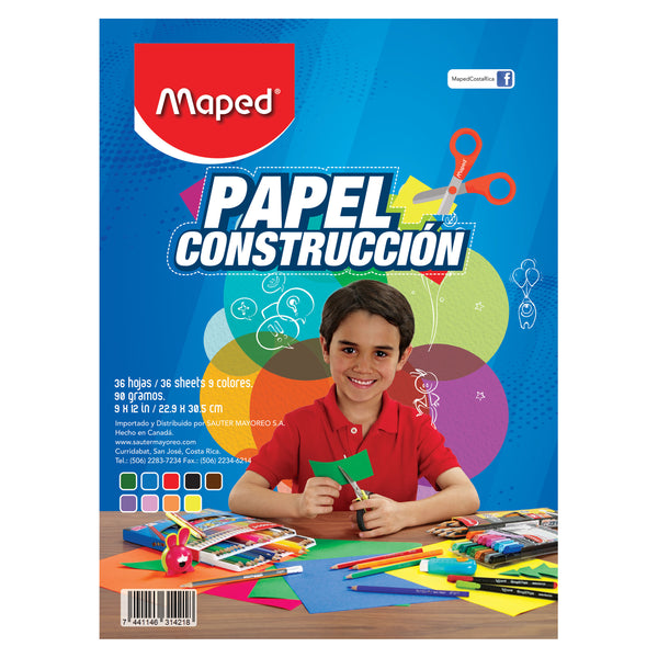 Papel Construccion Maped 9x12 36 Hojas