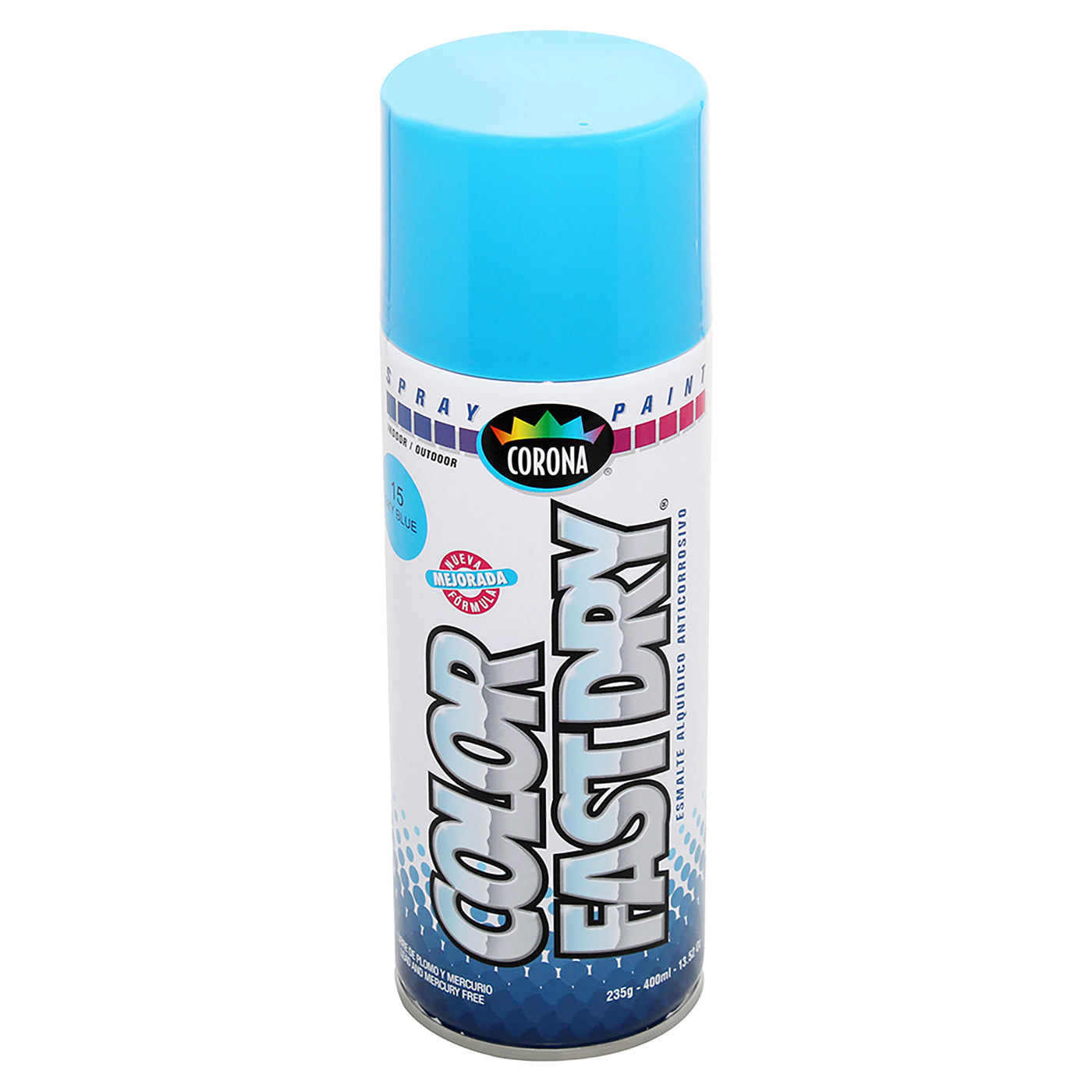 Pintura En Spray Corona Fast Dry Color Celeste -400ml