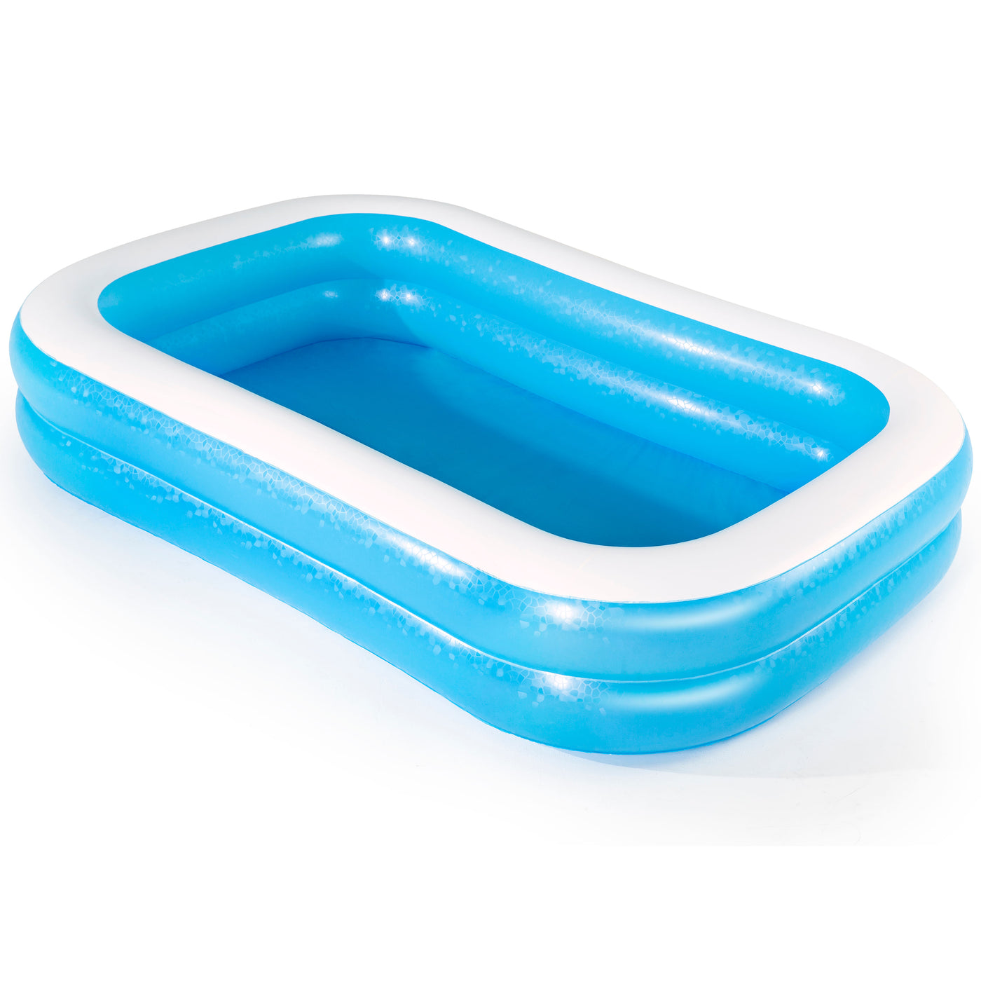 Piscina Rectangular Inflable Play Day Con Capacidad De 778 L Celeste Y Blanco - 262x175x51 Cm
