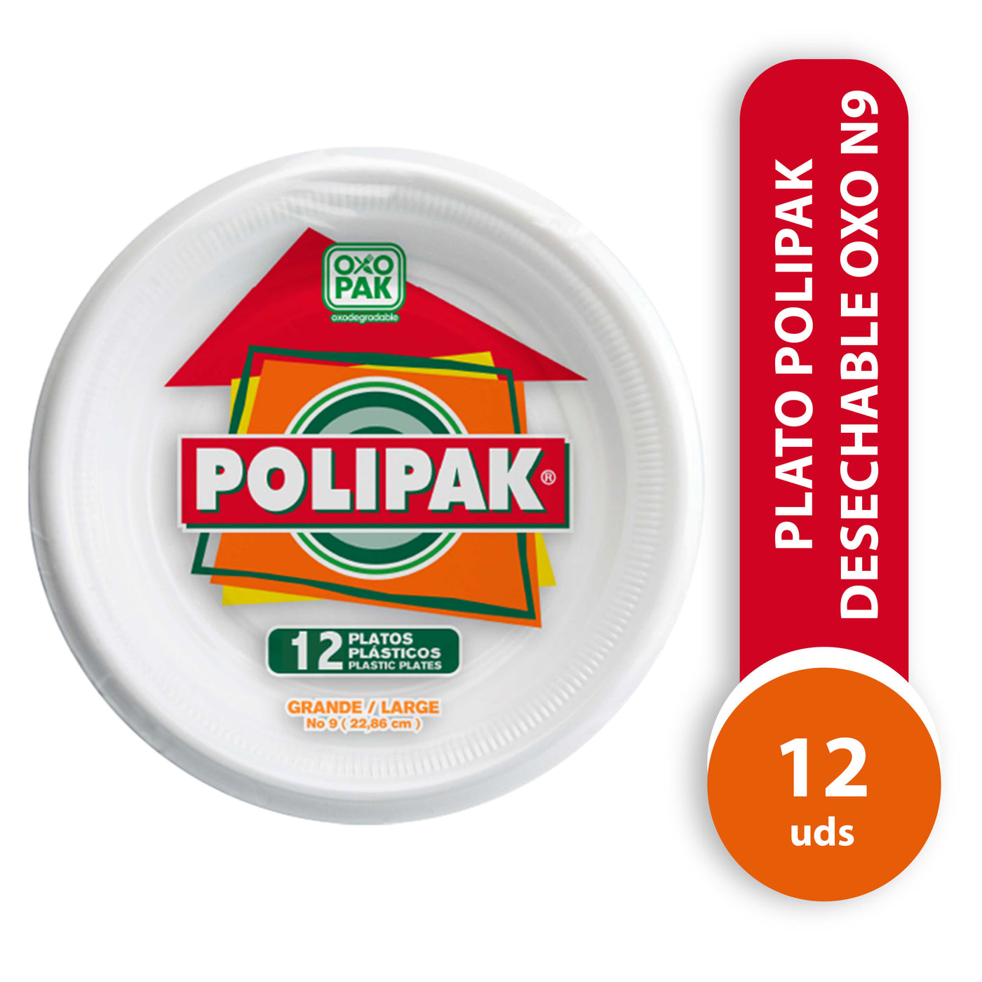 Platos Polipak Desechables Oxo No.9 - 12 Pack