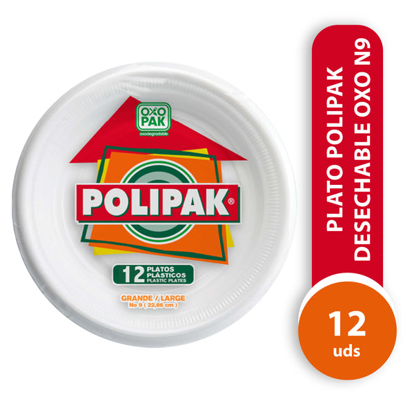 Platos Polipak Desechables Oxo No.9 - 12 Pack